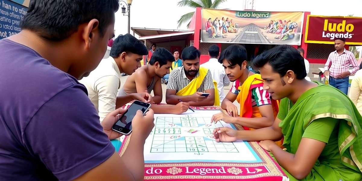 Ludo Legend Local Tournament Ludo Legend tournament in an Indian town with players competing on mobile devices